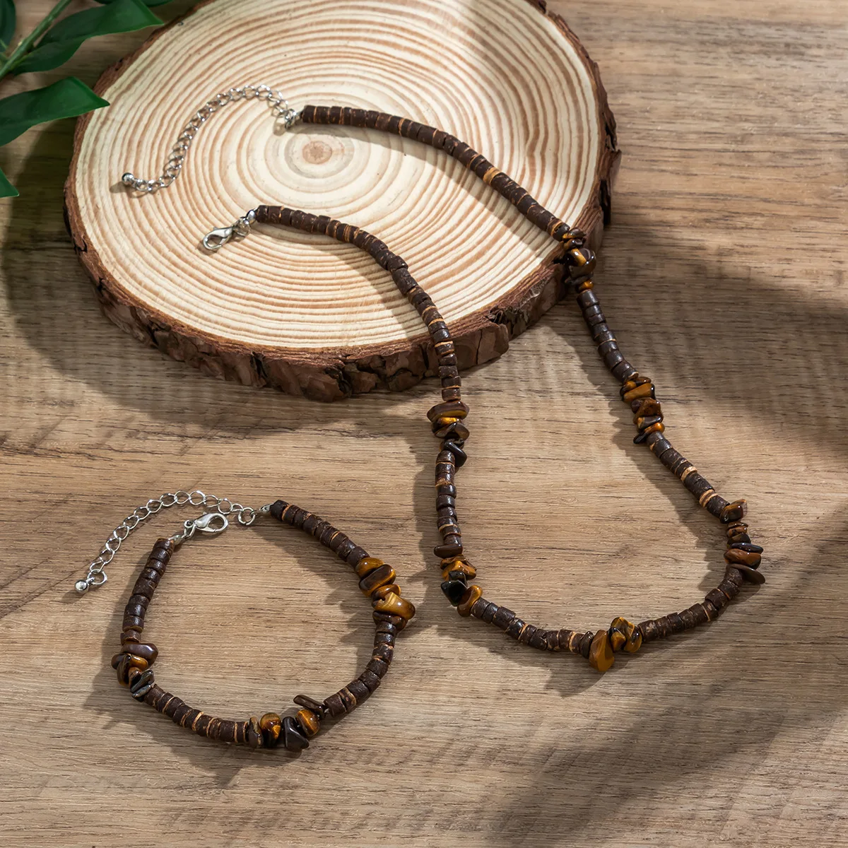 Beaded Choker Necklace For Men Wooden City Beach Necklaces Mens