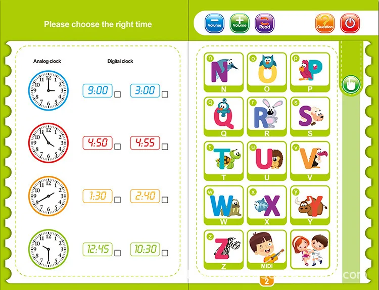 Fun Educational Plastic Talking Sound Book English Learning Reading Machine for Children Battery Powered for Teaching Gift Box