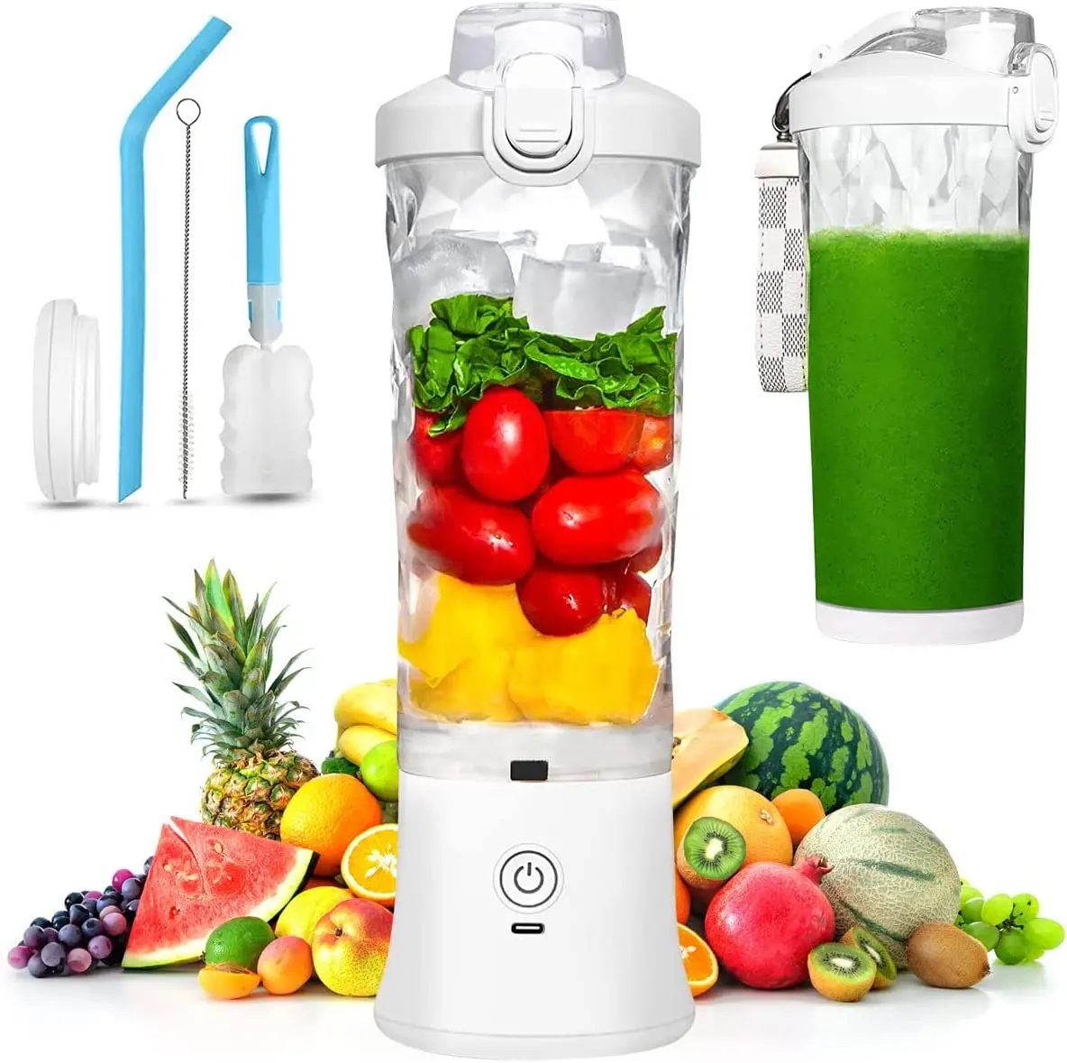 Portable Blender 600ML Electric Juicer Fruit Mixers for Shakes and