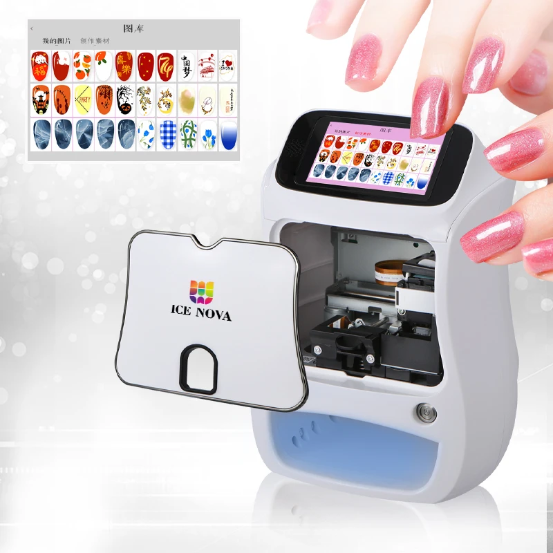 ICE NOVA Designs Finger Nails Printing Machine Nail Printer Finger DIY Print Art WIFI Automatic 3D Art for Salon Use
