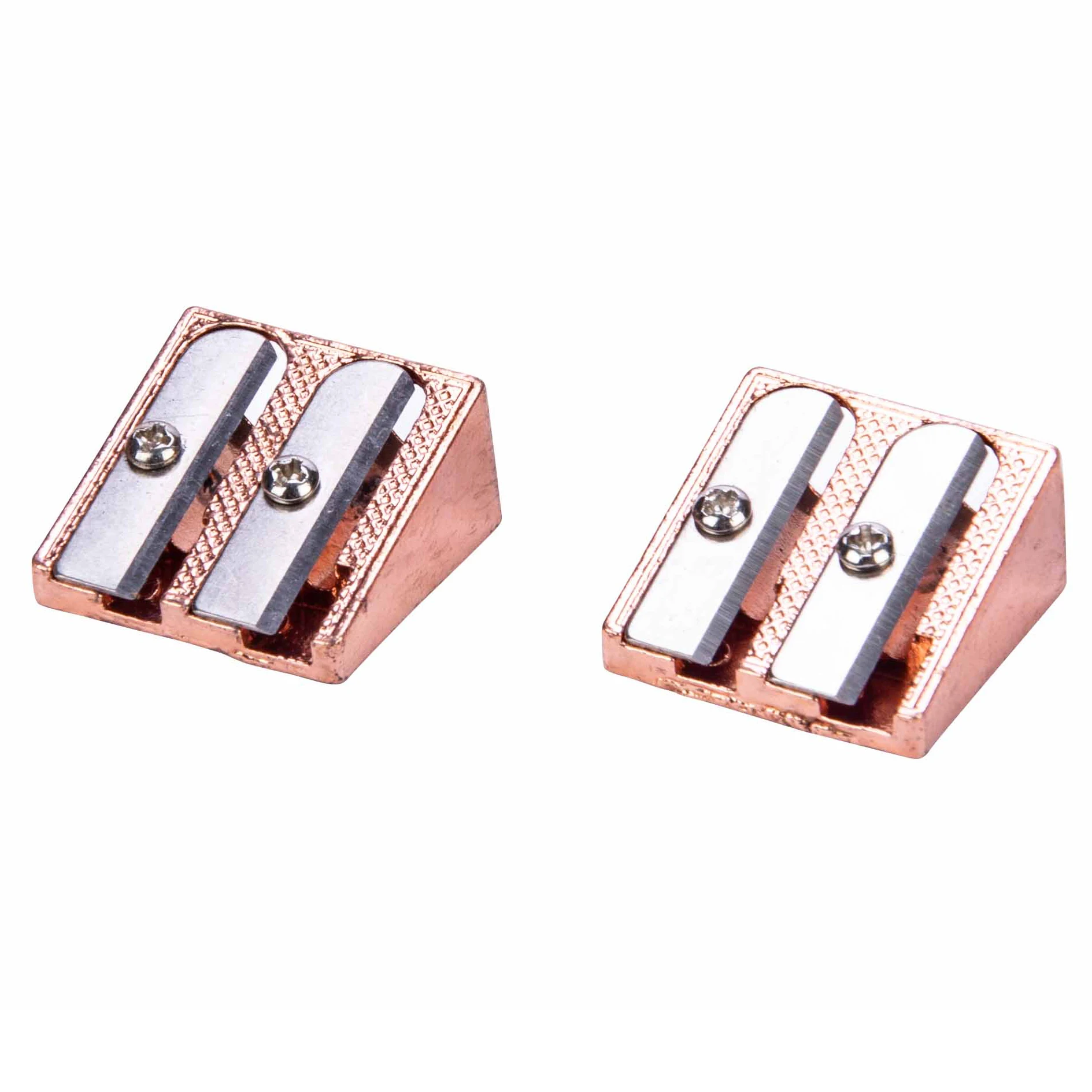 Розовое золото цвет одно двойное отверстие металла точилка для карандашей