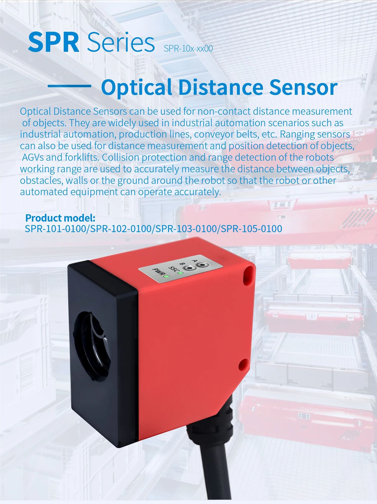 High Resolution Accuracy Optical Distance Measurement Sensor 10m Laser ...