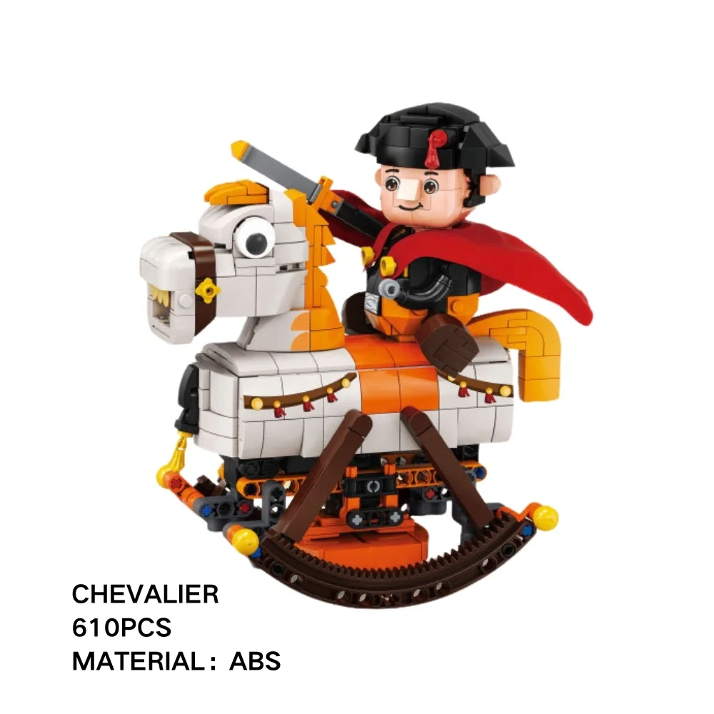 Cute Cartoon Character Building Block Set Small Particle Napoleon Clowns Model Educational Trojan Horse Toy for Kids Block Gifts