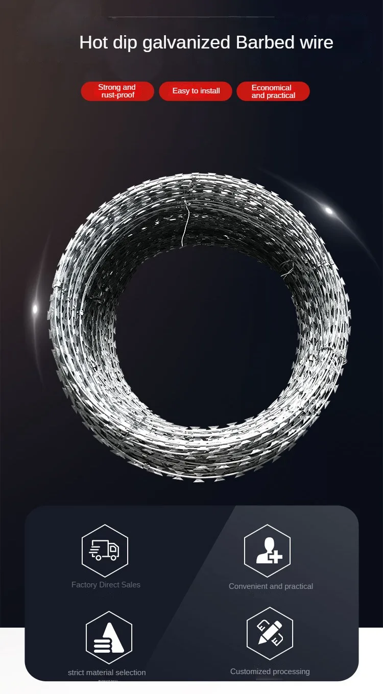 Razor Barbed Tape Wire China Concertina Stainless Steel Razor Wire For