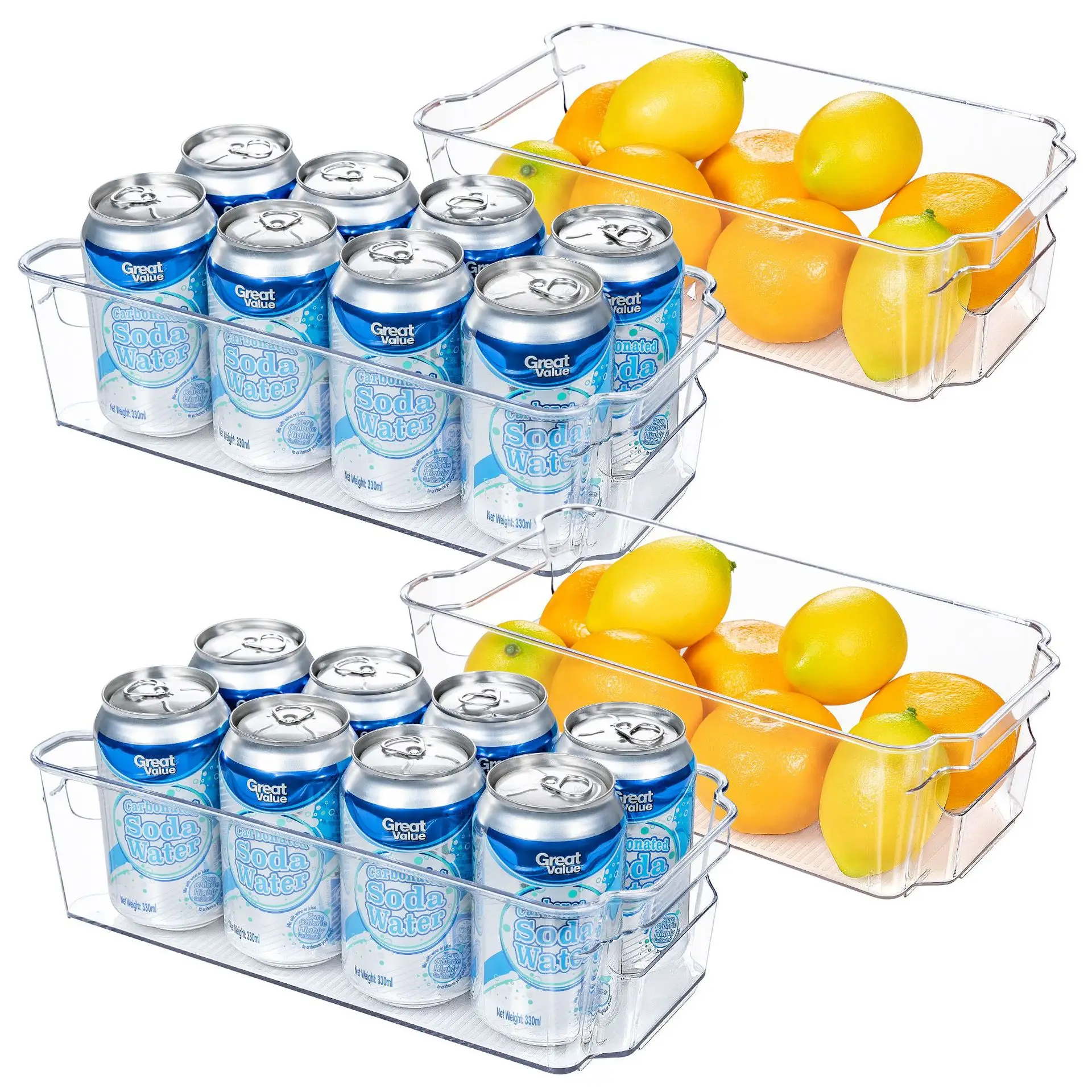 PET Refrigerator kitchen special freezer storage fresh-keeping storage box Drawer type 4-piece food grade storage box manufacture