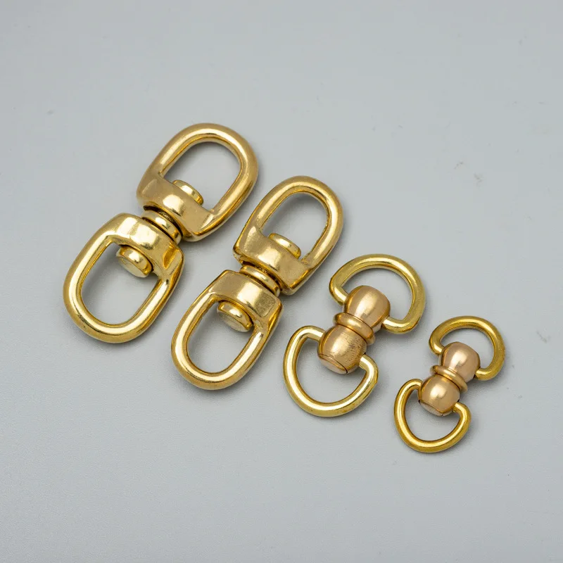BT-B09 20mm Handbag Accessories Solid Brass Buckle Double Eye Swivel Rings