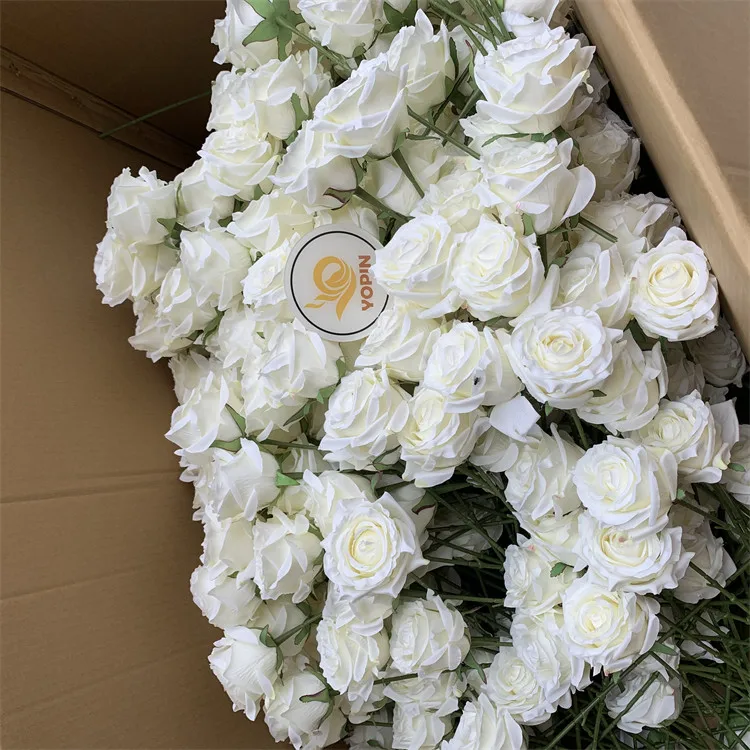 Yopin150 Wholesale Artificial Centerpiece Flower White Single Rose