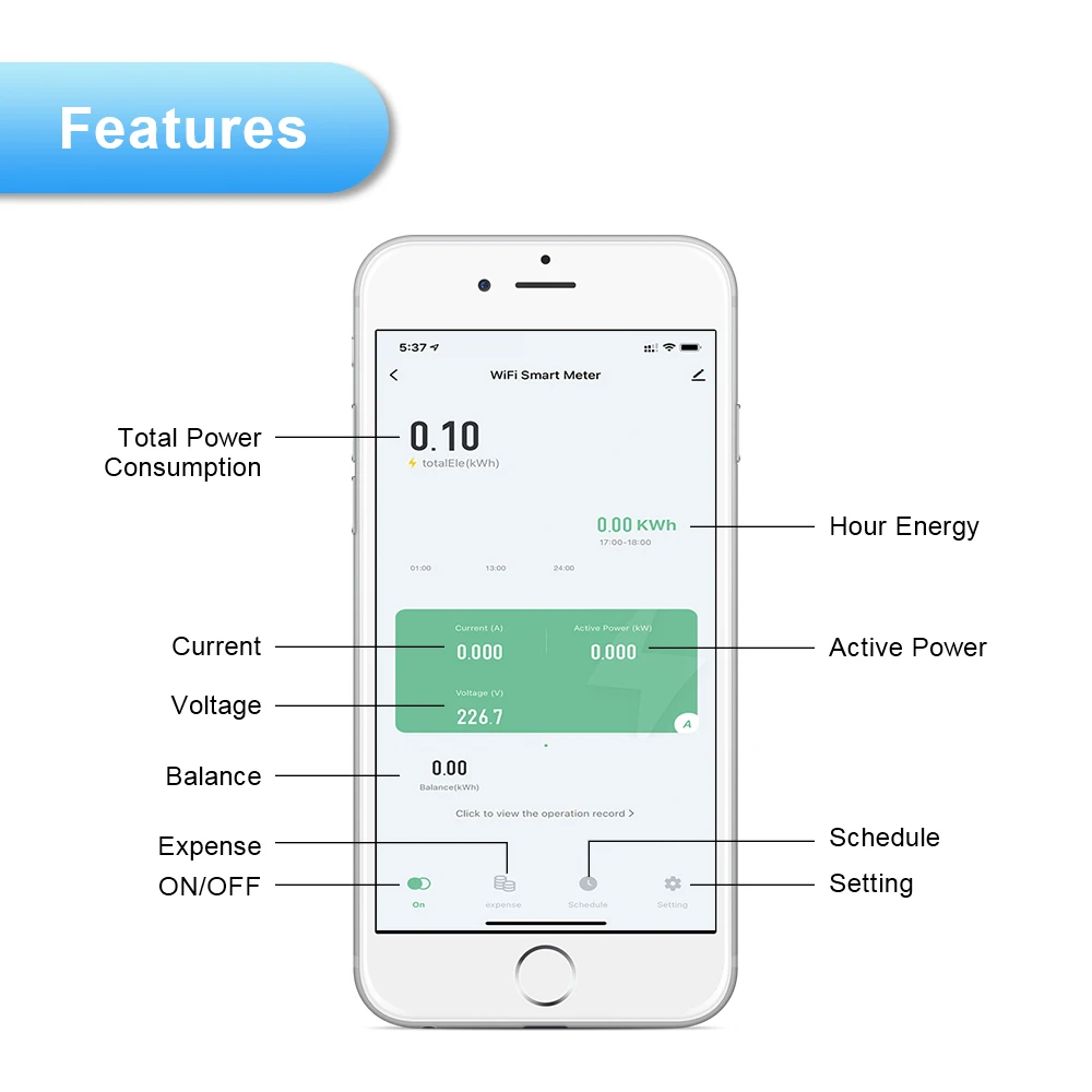 Tuya Smart Wifi Power Meter Single Phase Digital KWH Meter/Watt Meter/Smart Wifi Prepaid Electric Energy Meter