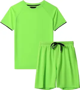 New Arrival Boys Loose Athletic Short-Sleeve T'Shirt and Active Mesh Shorts 2 Piece Kids Clothing Set