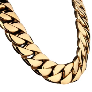 Pure Solid Yellow Gold Necklace 10k 14k Cuban Link Chain for Wedding & Gift