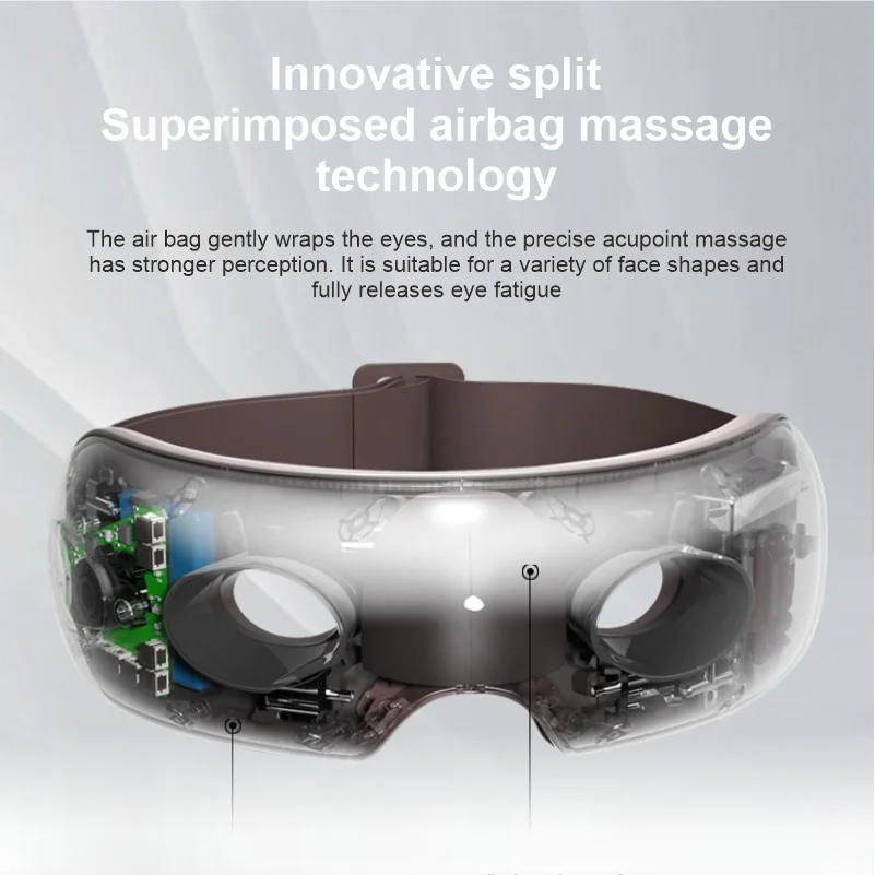 New Relax Led Visuals Under Professional Ionic Rohs 3d Mask Vibration With Bluetooth Music Eye Massager