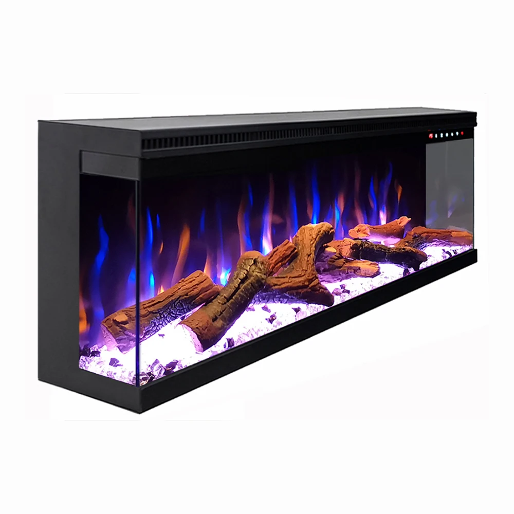 42 50 60 72'' Thermostat Remote Control Smart Three Side Flame View Electric Fireplace for Bedroom