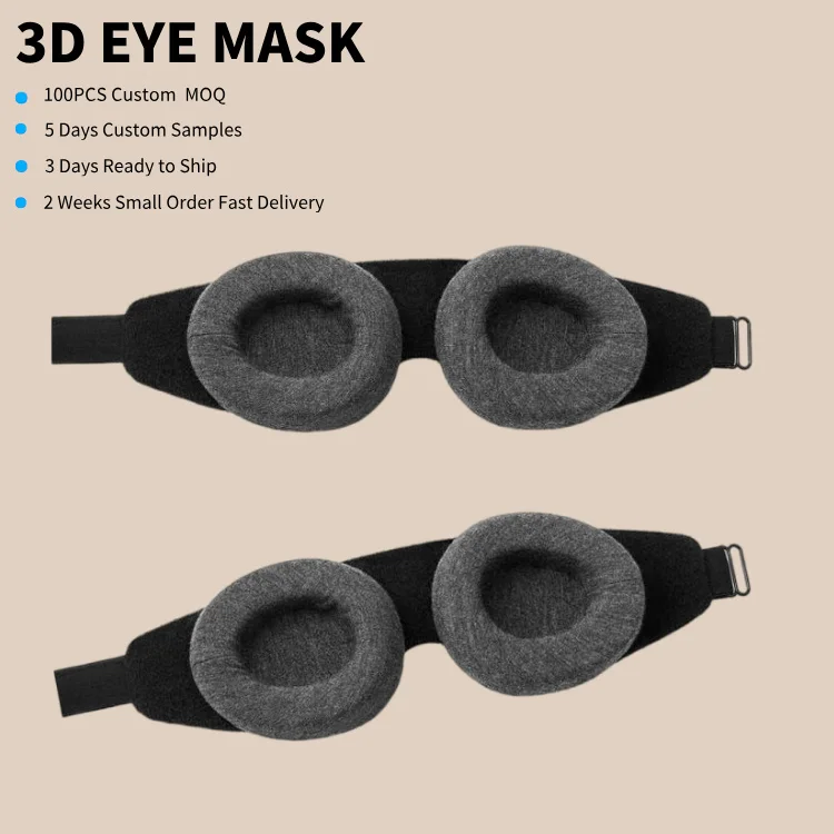 Eye Mask 3D Contoured Sleep Mask Blocking Light Cover Shade for Travel Blindfold With Adjustable Strap