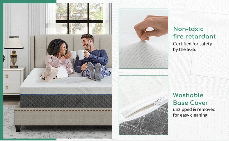 Wholesale Comfortable Tencel Fabric Anti-slip Bottom Washable Single Memory Foam Mattress Cover with Zipper supplier