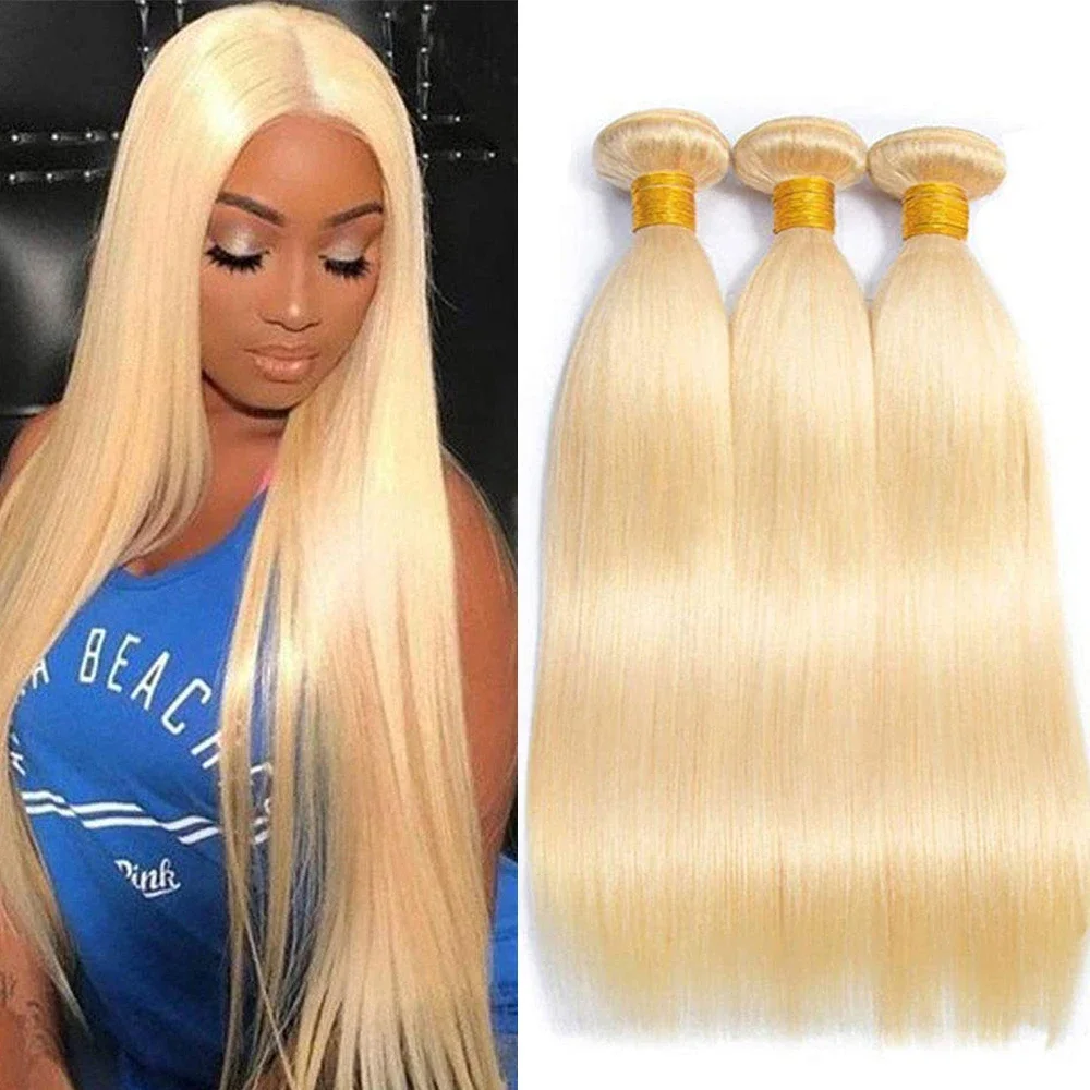 613 Honey Blonde Bundles Brazilian Straight Human Hair 26 28 30Inch_voghion.com