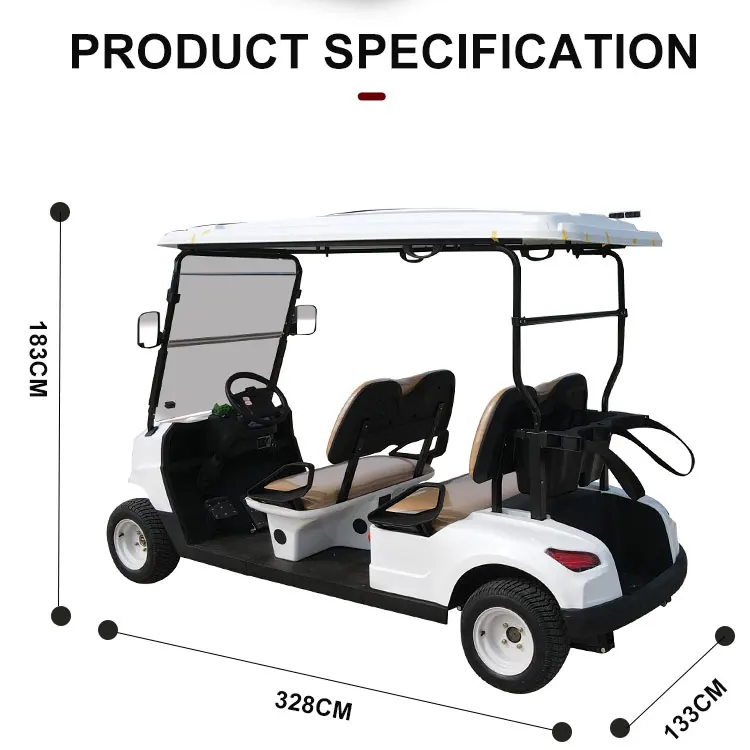 4 Seater Electric Excar Golf Buggy Cart Model T Aluminum Wheel Rims Club Car With