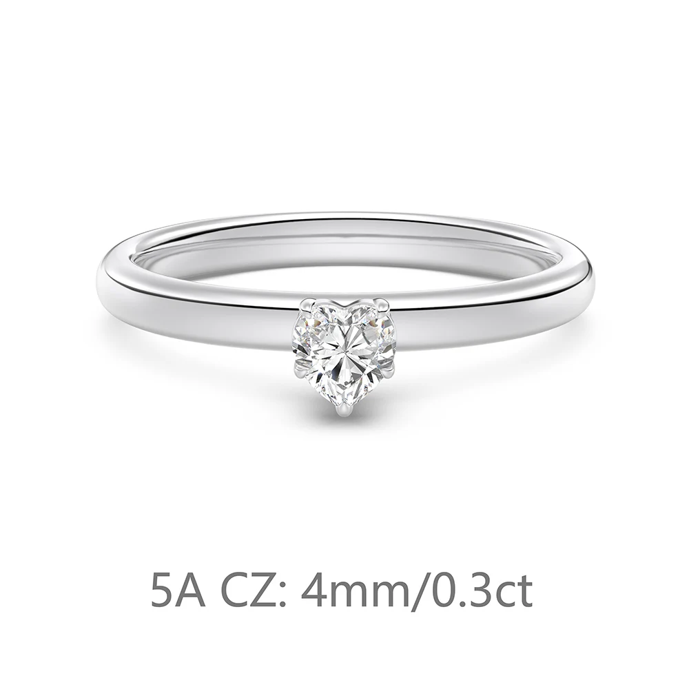 KAKODIY custom personalized 925 Sterling Silver heart-shaped Jewelry for Women ring Cubic Zirconia wedding ring detail 1