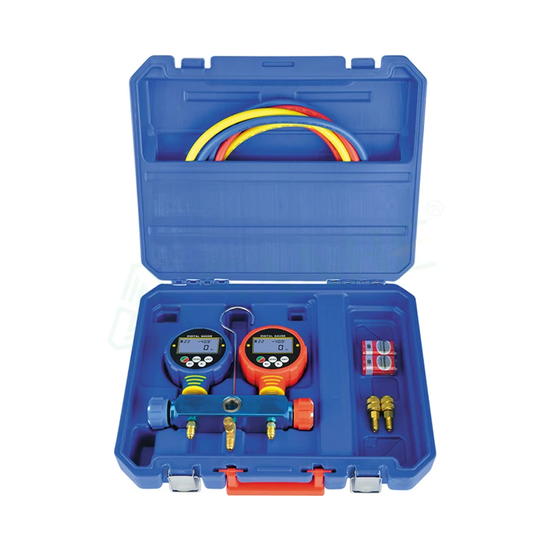 High Accuracy Measuring Instruments LCD Display Hvac Gauges Digital Manifold Pressure Gauge Set