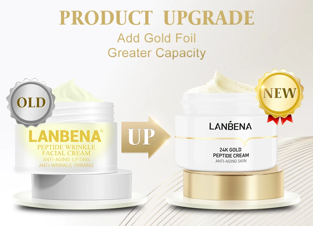 OEM LANBENA 24k Gold Peptide Anti Aging Face Cream Whitening Firming Skin Care Facial Cream