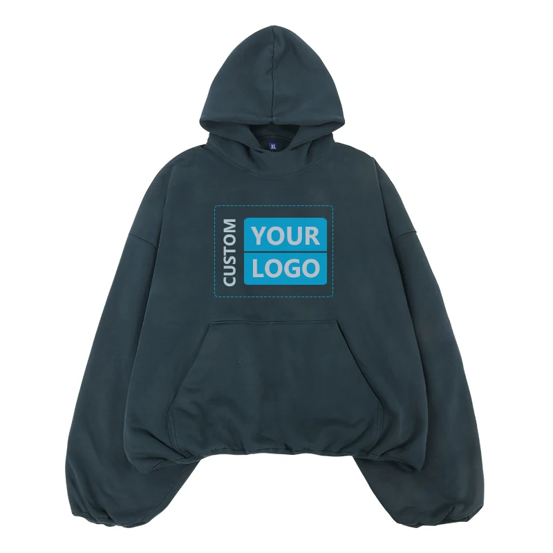 Fashion High Collar Heavyweight Oversized Hoodie Custom Logo Men ...