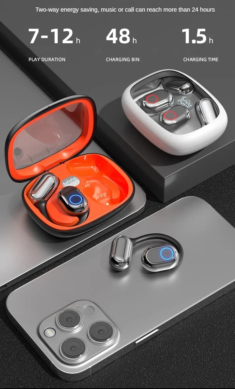 Low Frequency Dual Microphones Long Battery Life Shock Sound OWS Earhook Headphones Wireless Sports Headsets