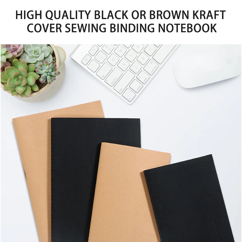 Kraft cover custom paper sewing a4 a5 a6 notebook with logo