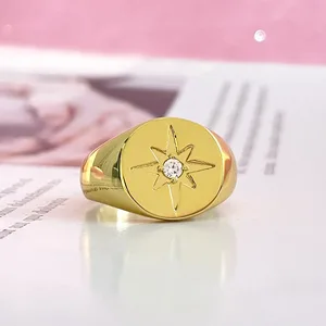 Factory Custom Graduation Gift Ring Roman Numerals Rings Stainless Steel Cz Ring 14k 18k Gold Jewelry