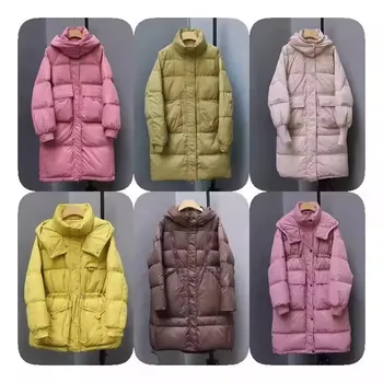 Women's Down Jacket Winter Jacket Women's Mid-Length Parka Warm Jacket Casual Coat