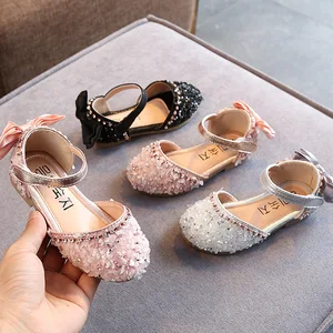 Summer Korean Shoes for Girls Wholesale New Arrivals Fancy Children's Sandal Fashion Trend Princess Kids Glitter Shoes Baby