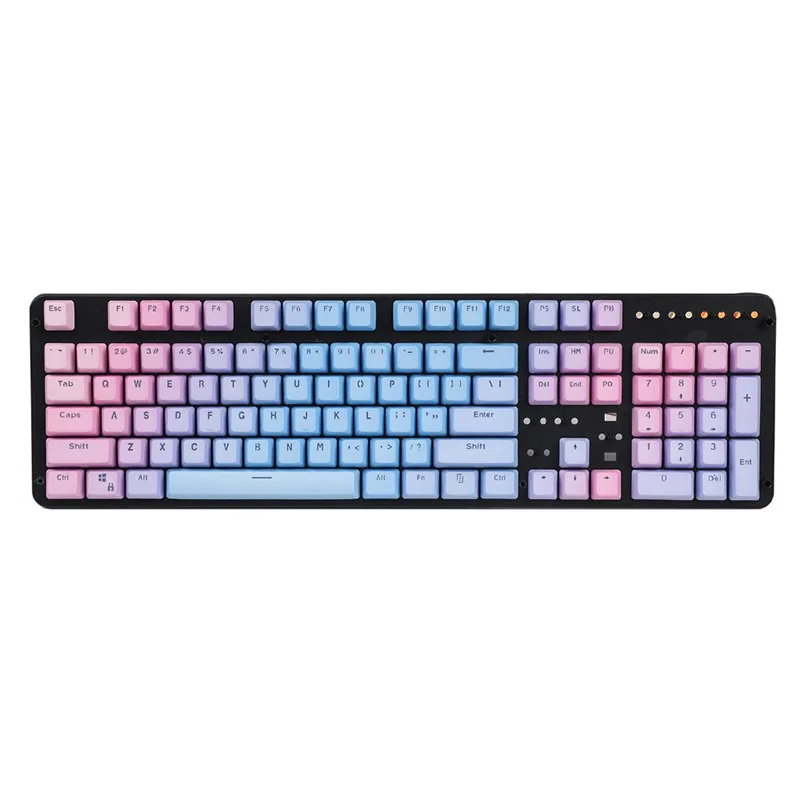 Blue Gradient Pink Rainbow 104 Keys OEM Height Backlit Double Shot PBT Keycaps for Mechanical Keyboard