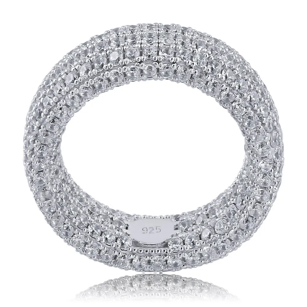 【REAL SILVER 925】AQUA SILVER Solid 925 Sterling Silver Natural Aquamarine & Cubic