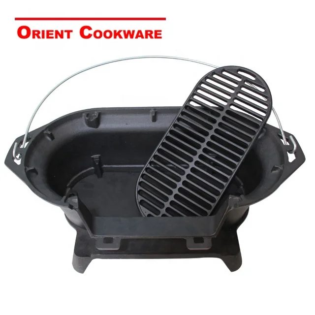 Factory Supplying Cast Iron Portable Charcoal Grill