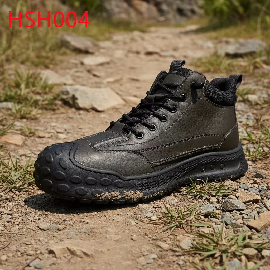 ZYF,Mountain Exploration Quality Nubuck Leather Hiking Boots Rugged Ground Durable Outsole with Stitching Creepers Shoes HSH004