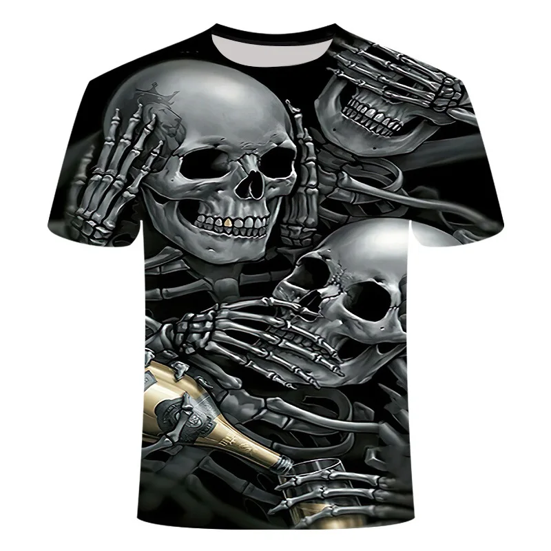 Zm Unisex Skeleton Kiss 3d Print T 