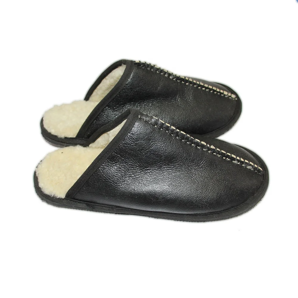 mens leather mule slippers outdoor