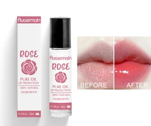 Private Label Rose Lip Oil Roll on Organic Plumper Hydrating Custom Moisturizing Lip Oil