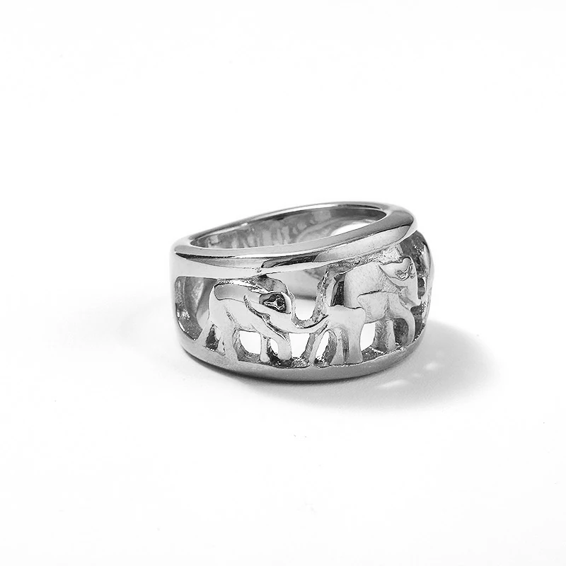 Waterproof Fashion Chunky 18k Gold Plated Ring Stainless Steel