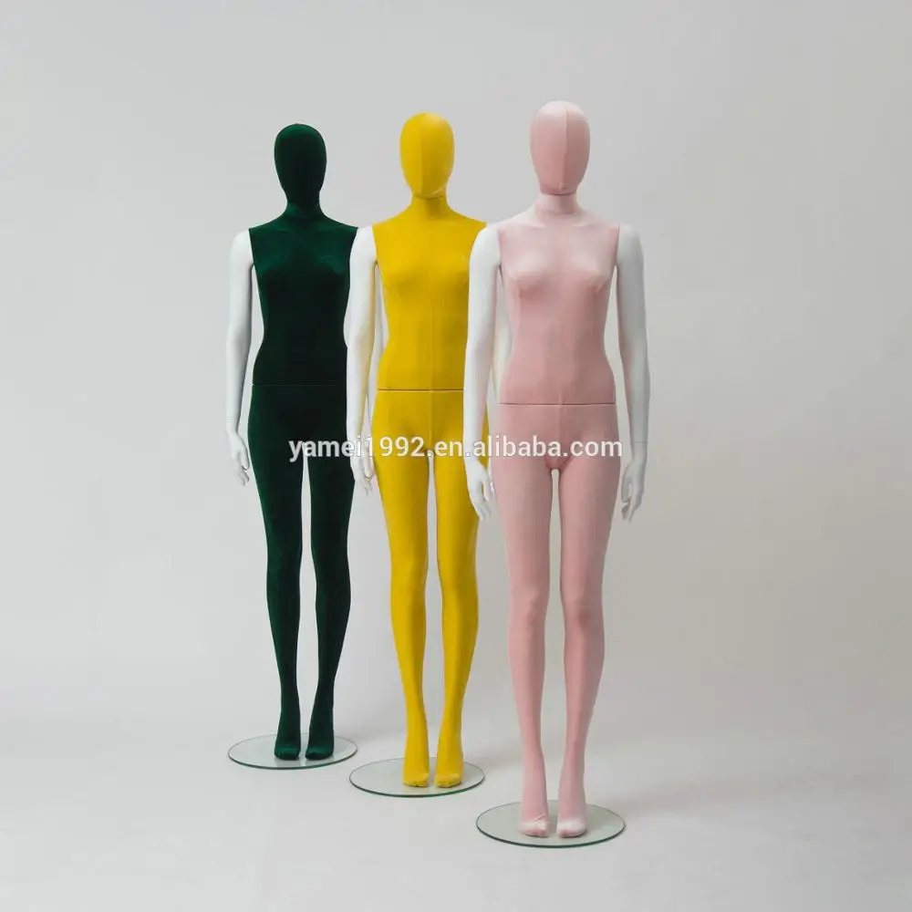 female whole body mannequin with velvet fabric