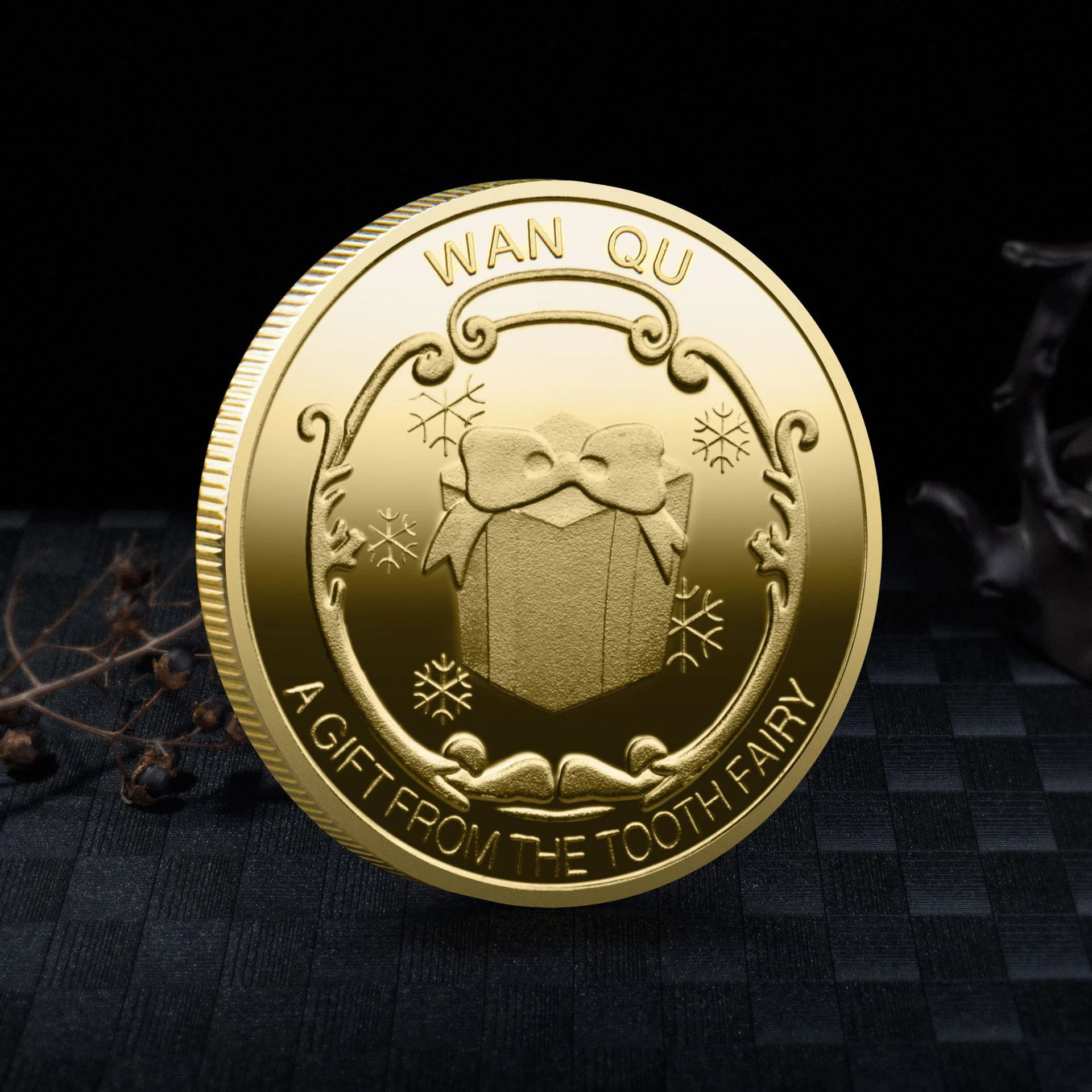 歯の妖精コインカスタム金メッキキッズユニコーン歯の妖精3Dエンボスコイン