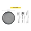 Pure titanium picnic plate, knife, fork and spoon set