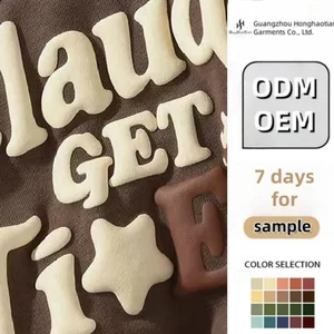 ODM Custom 100% Cotton Hoodies 500gsm Oversized Heavyweight Pullover Streetwear Designer Graphic Custom Puff Print Men Hoodie