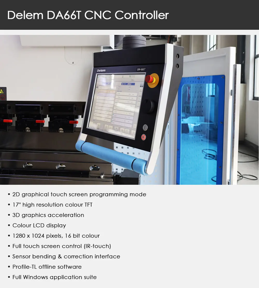 Hydraulic Press Brake Sheet Metal Bender with CNC Crowning Table DA66T ...
