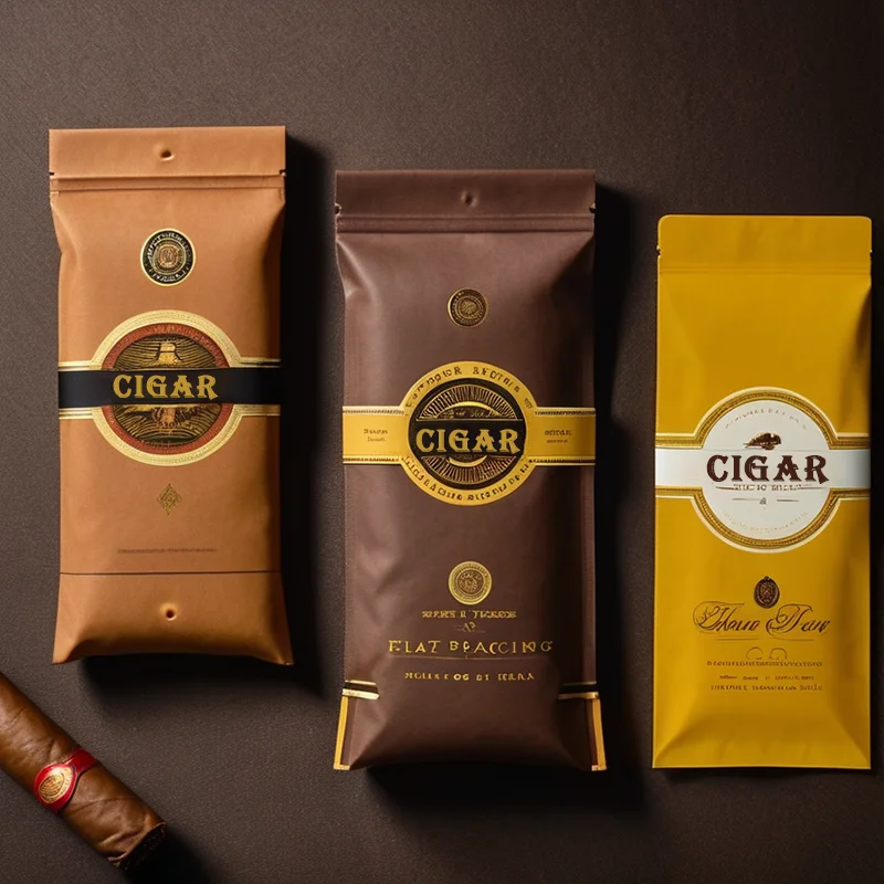Custom Printing Moisturizing Packaging Pouches Plastic Hand Rolling Smoking Accessories Tobacco Ziplock Resealable Cigar Bag