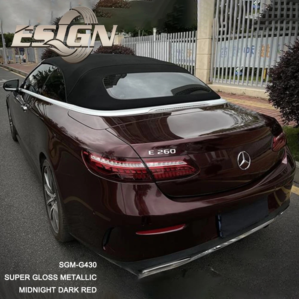 Super Gloss Metallic Midnight Dark Red Car Wrapping Vinyl