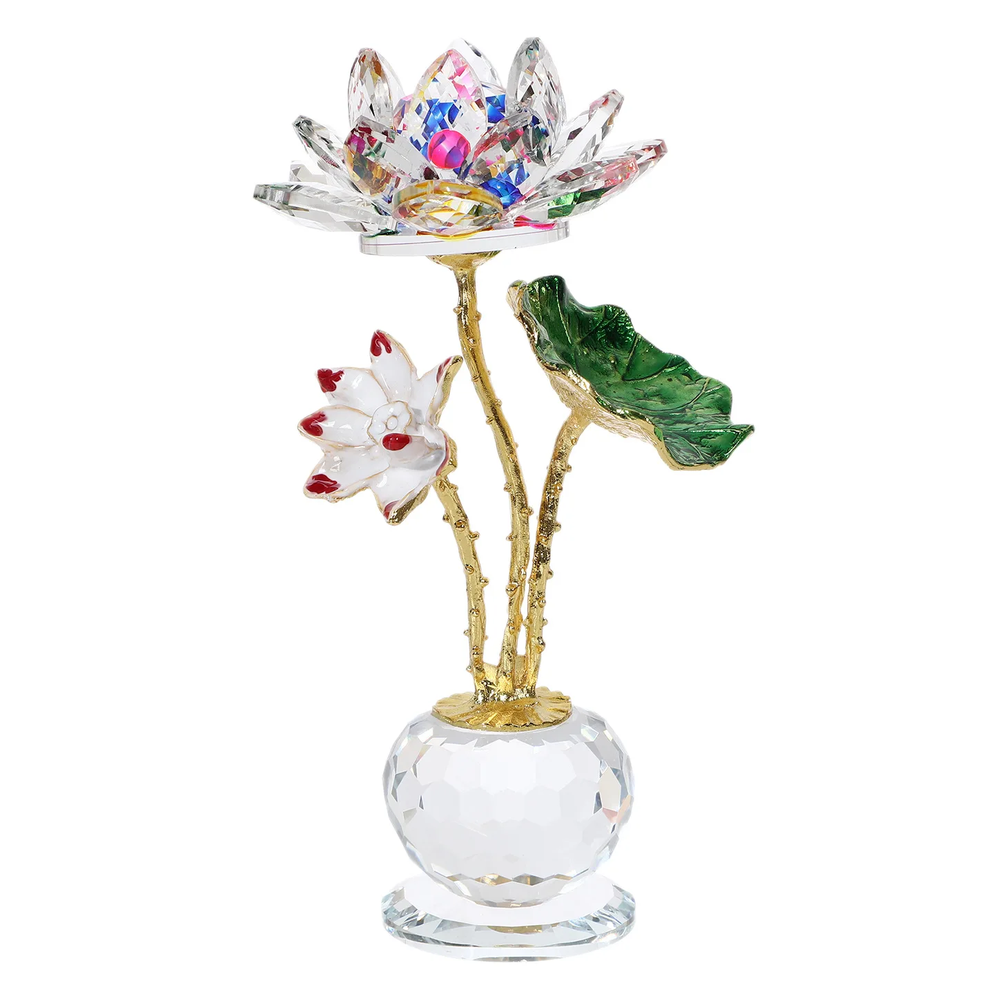 Atacado de Fábrica Novo Chegada Flor de Lótus de Cristal Design Colorido em Vidro de Cristal Presente para Decoração de Casa e Casamento