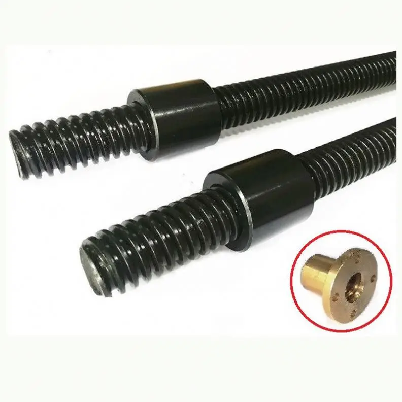 TEBAK D-12 45steel T-Screw Tr14 Tr20 Tr36 Trapezoidal Screw Nut 45 Steel Trapezoid Screw Nut Screw