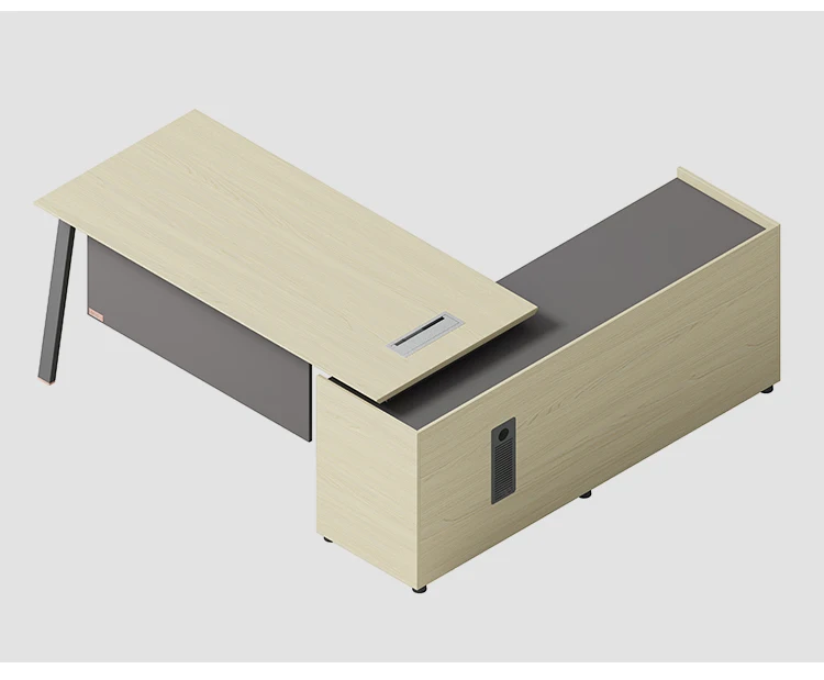 Modern Mdf Office Work Desk Side Cabinet Steel Frame L Shape Desk Staff ...