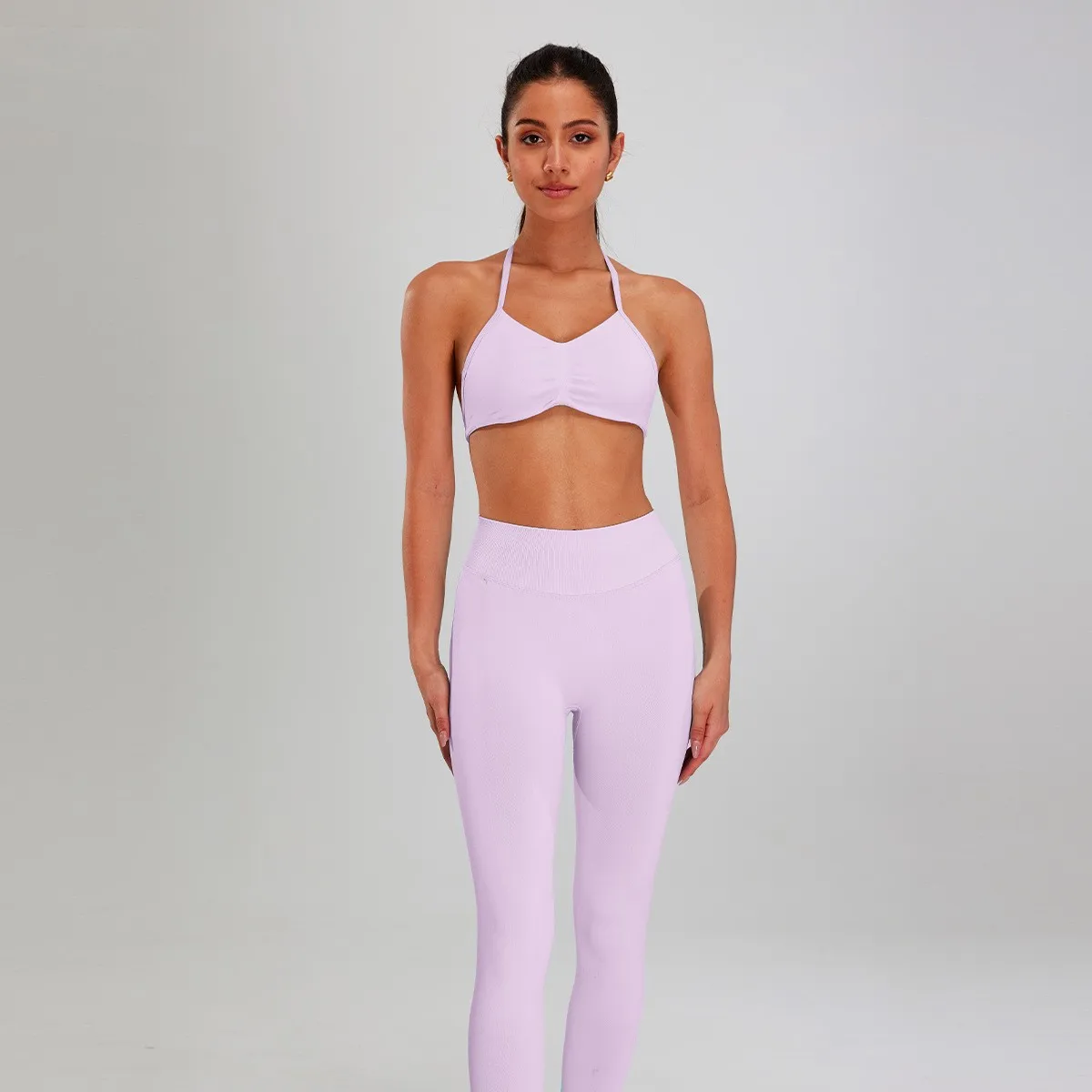 Reversible Plus Size V-Neck High Waist Yoga Pants Backless Bra 2-Piece Set Spandex/Nylon preview