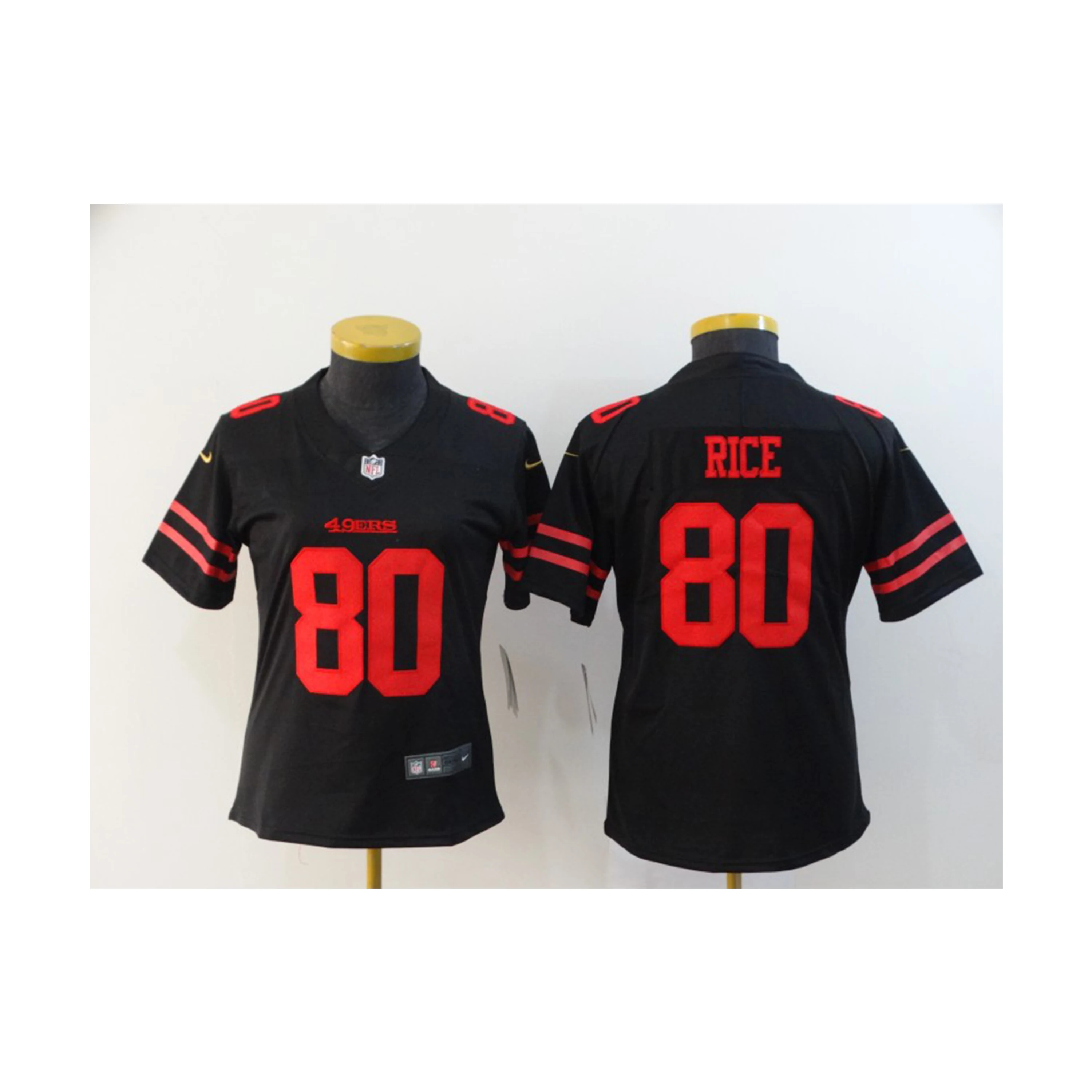 Wholesale wholesale full 32 teams football jersey custom sublimation ladies  v neck t shirt women plus size nfl jersey From m.