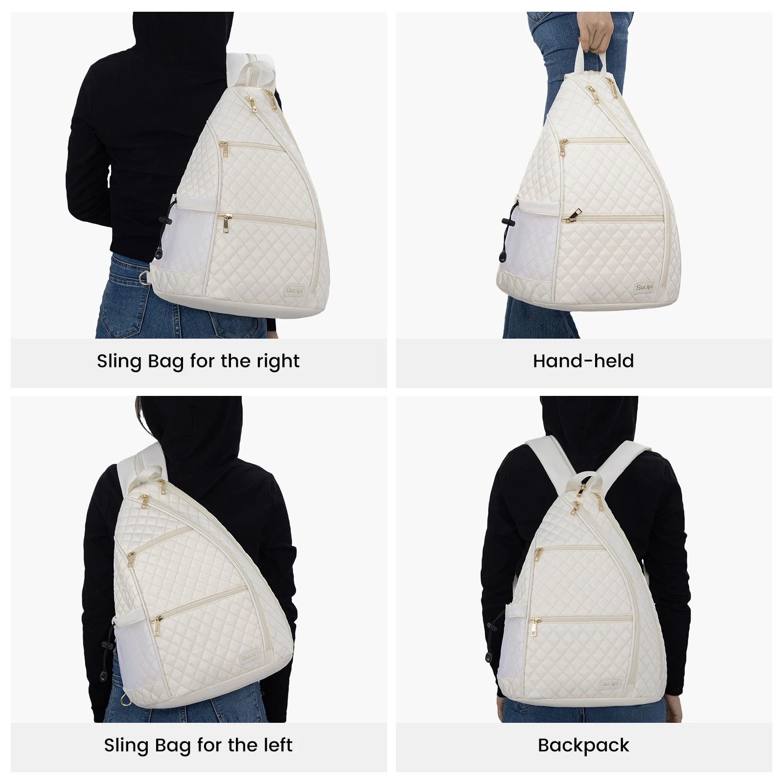 Sling Pickleball Paddle Bag, Women's Bags, Quilted Paddle Bag – DillyCo
